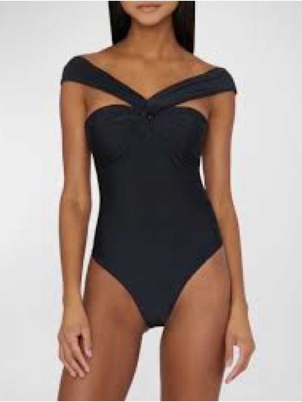 Milly Betsy Swimsuit Black Draped Beachy One Piece Gold Sexy Vacation Large